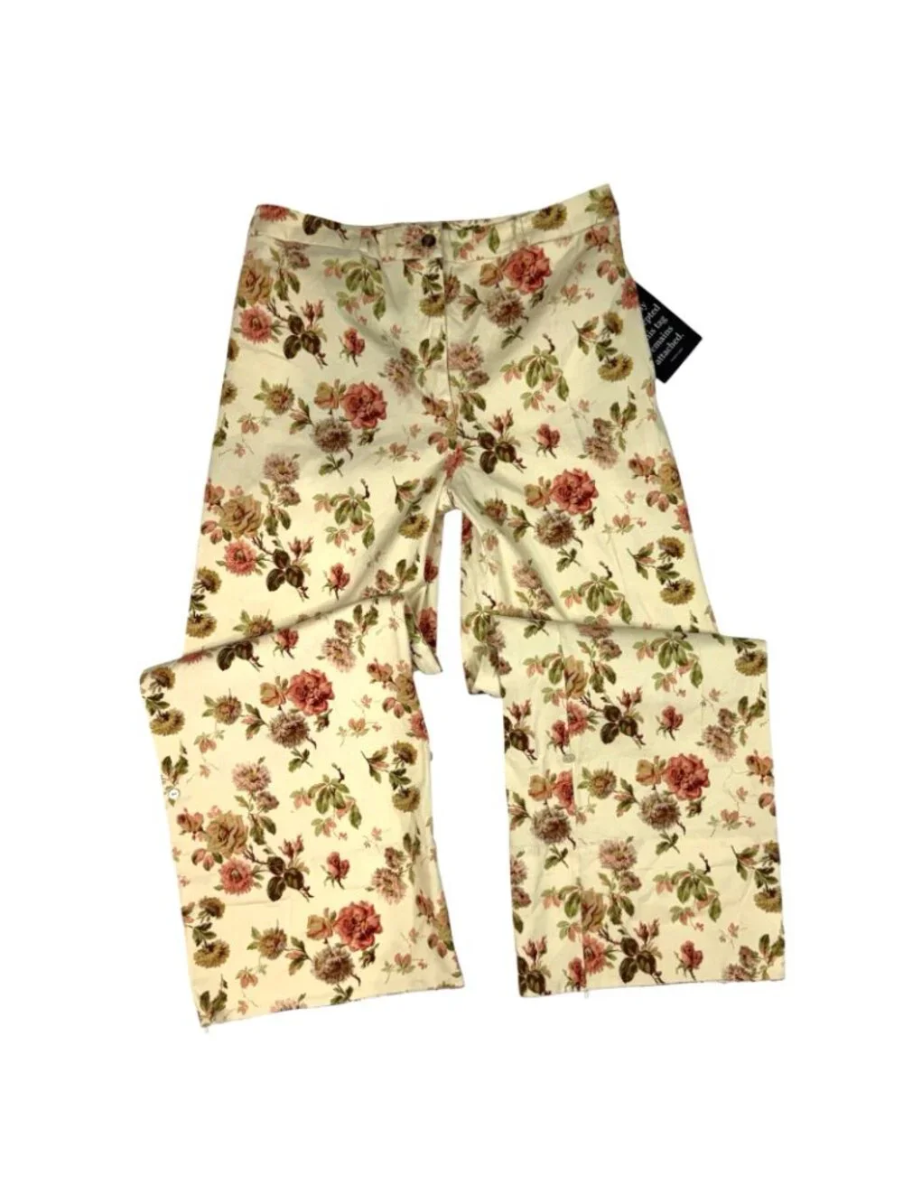 Tuckernuck Florence Pants Size 14 Romantic Floral Bouquet Convertible Cuffed Hem - Picture 3 of 11